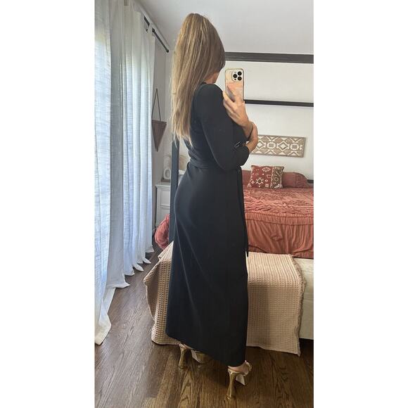 NWT Boston Proper Size Small Black 3/4 Sleeve Gold Grommet Maxi Dress - Picture 8 of 12